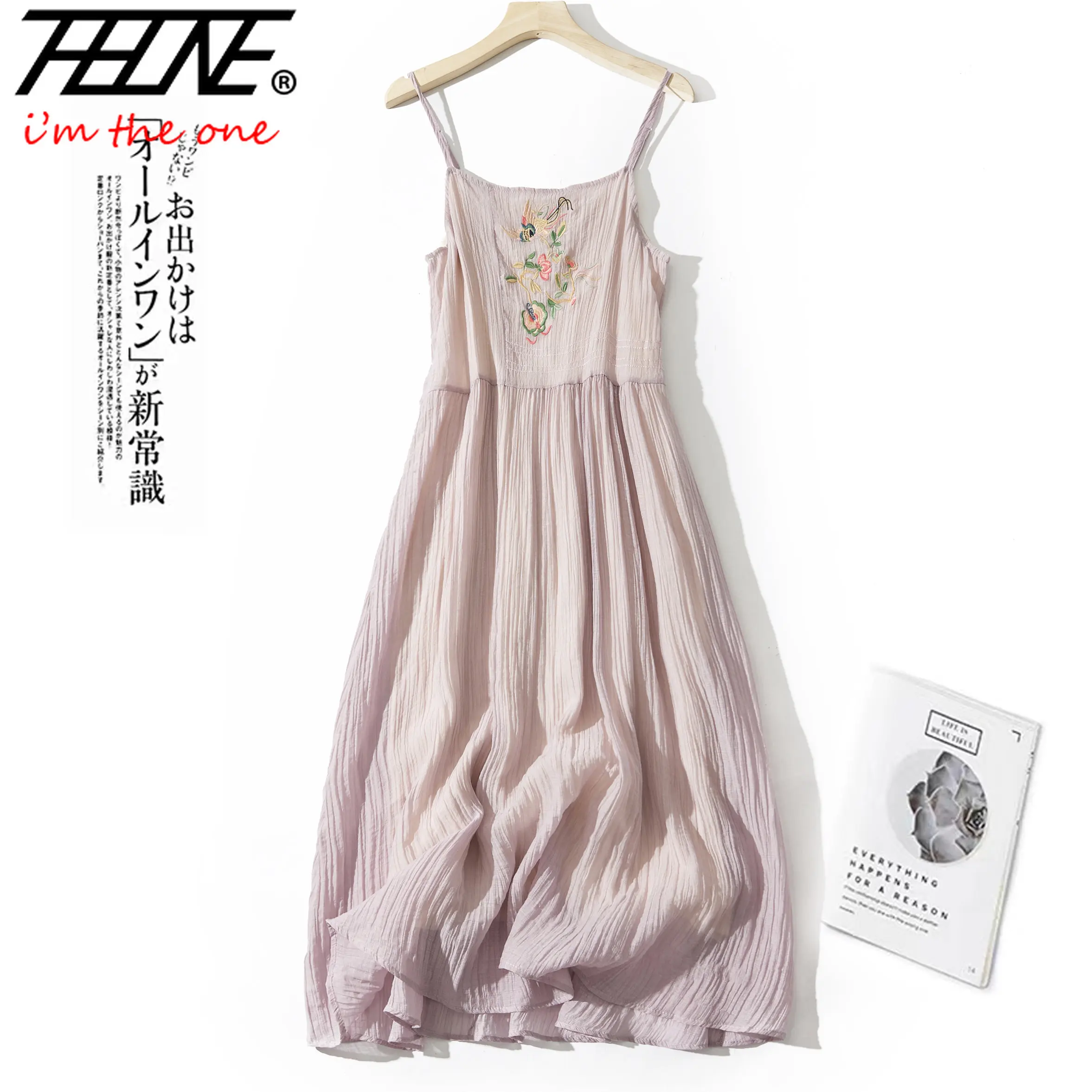 Женское платье с вышивкой свободный плиссированный пуловер без рукавов длинное