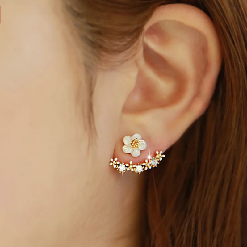 

High Quality Original S925 Silver Earrings For Women Designer Luxury Aesthetic Vintage Ear Studs Crystal Simple Korean Style