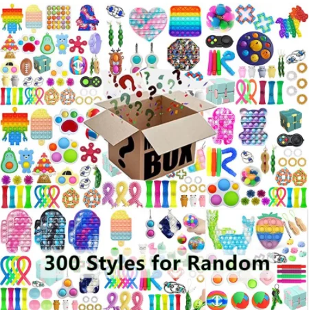 

10-100pcs Random Fidget Toys Mystery Gifts Pack Surprise Box 300 Different Fidget Set Antistress Relief Toys for kids