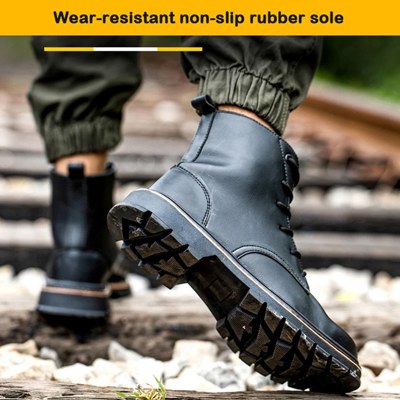2022 кожаные рабочие защитные ботинки мужская обувь со стальным носком