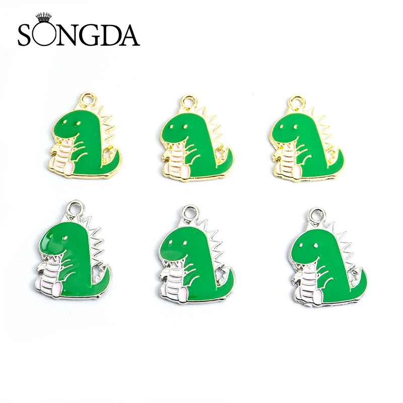 

10pcs Cute Monsters Dinosaurs Oil Drop Enamel Charms Diy Jewelry Making Accessories Handmade Finding Bracelet Earrings Keychain