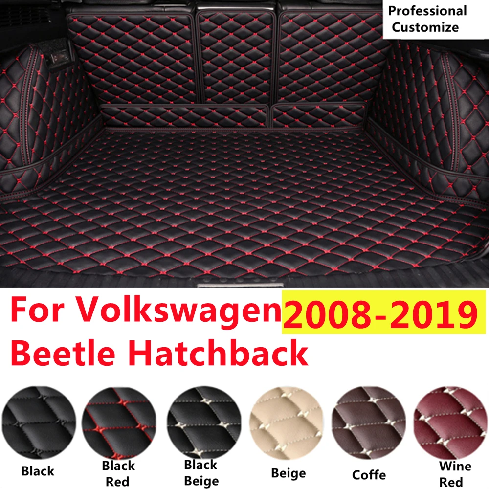 

SJ Full Set Custom Fit For Volkswagen VW Beetle Hatchback XPE Leather Car Trunk Mat Tail Boot Tray Liner Cargo Rear Pad Cover