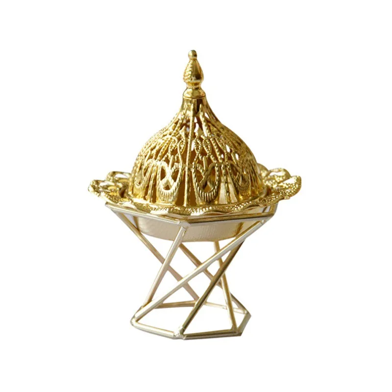 

2PCS Luxury Arabic Incense Holder Burner Small Metal Tealight Holder Incense Burner Holder Mini Portable Tea Light Holder