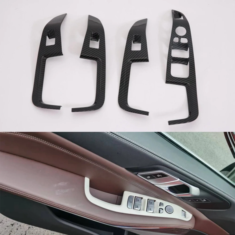 

YAQUICKA For BMW X5 2019-2022 Left Hand Drive Car Door Armrest Window Lift Switch Cover Trim Styling ABS Molding Accessories