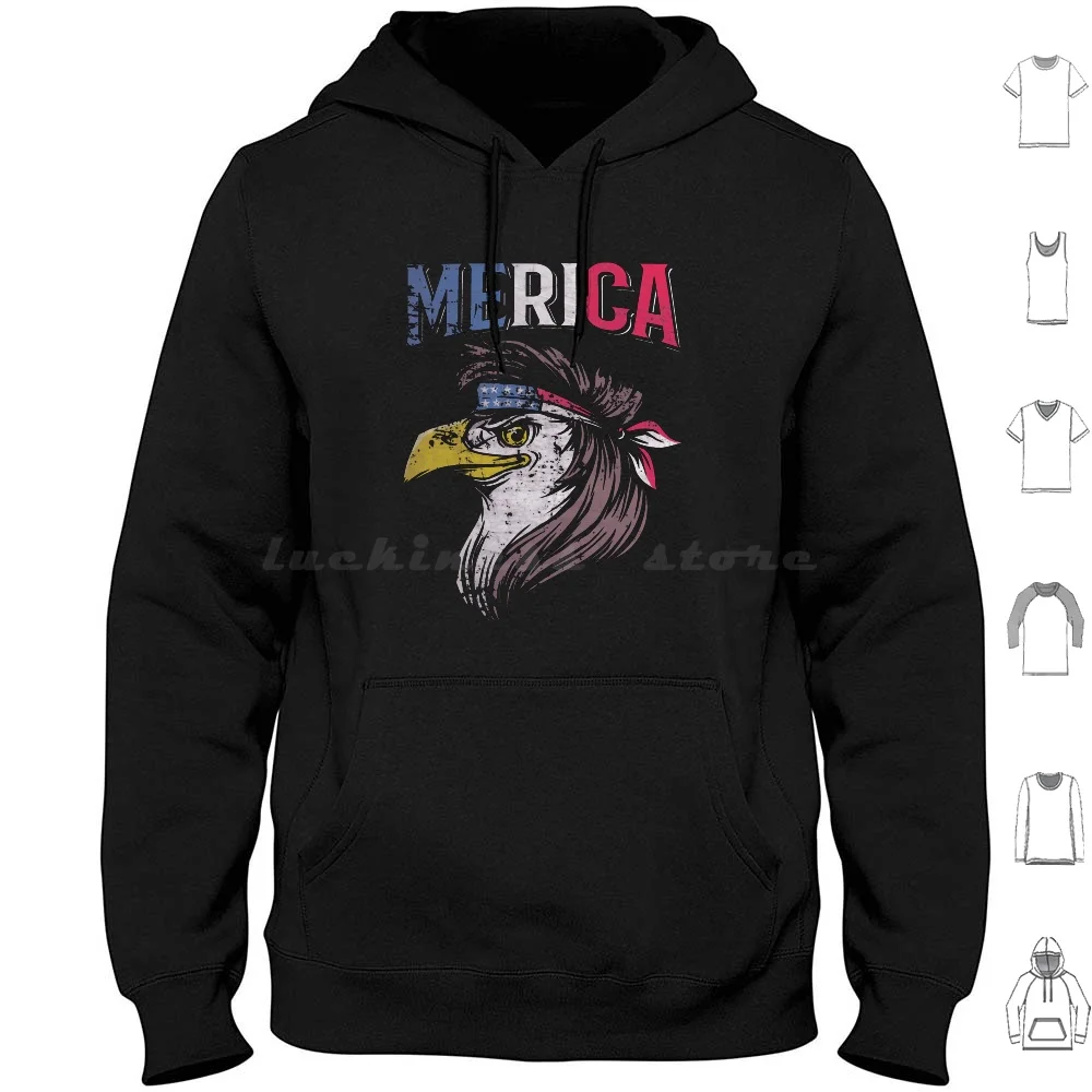 

Mullet Eagle American Flag Usa Redneck Bird 4Th Of July Hoodie cotton Long Sleeve Mullet Eagle American Flag Usa