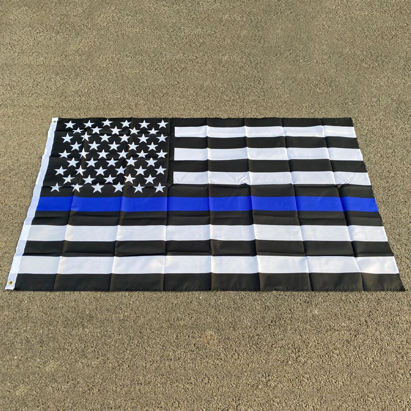 

aerlxemrbrae banner Blue Line usa Police Flags, 90*150cm USA Flag Black White And Blue line Flag With Grommets