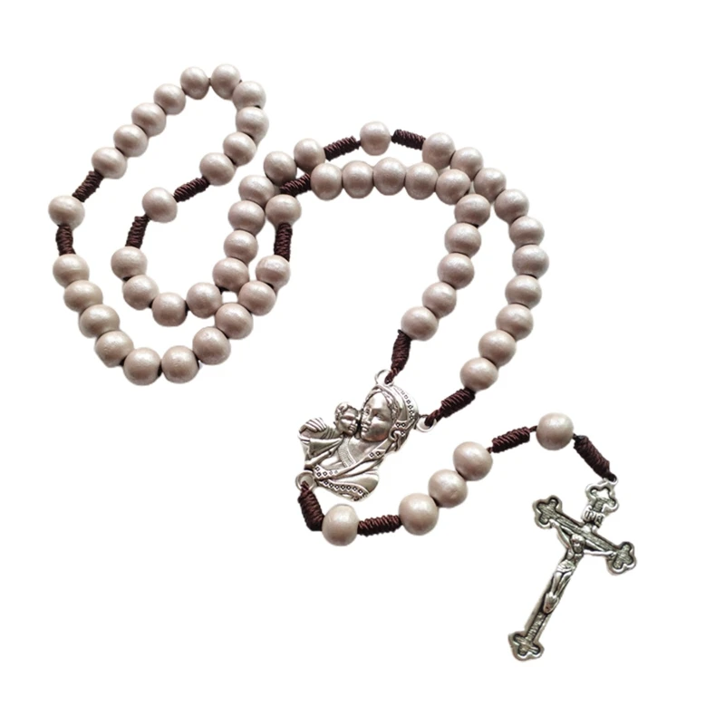 

Rosary Beads Rosary Necklace Catholic Prayer Beads for Cross Catholic Holy Soil And for Cross Crucifix Necklaces 264E