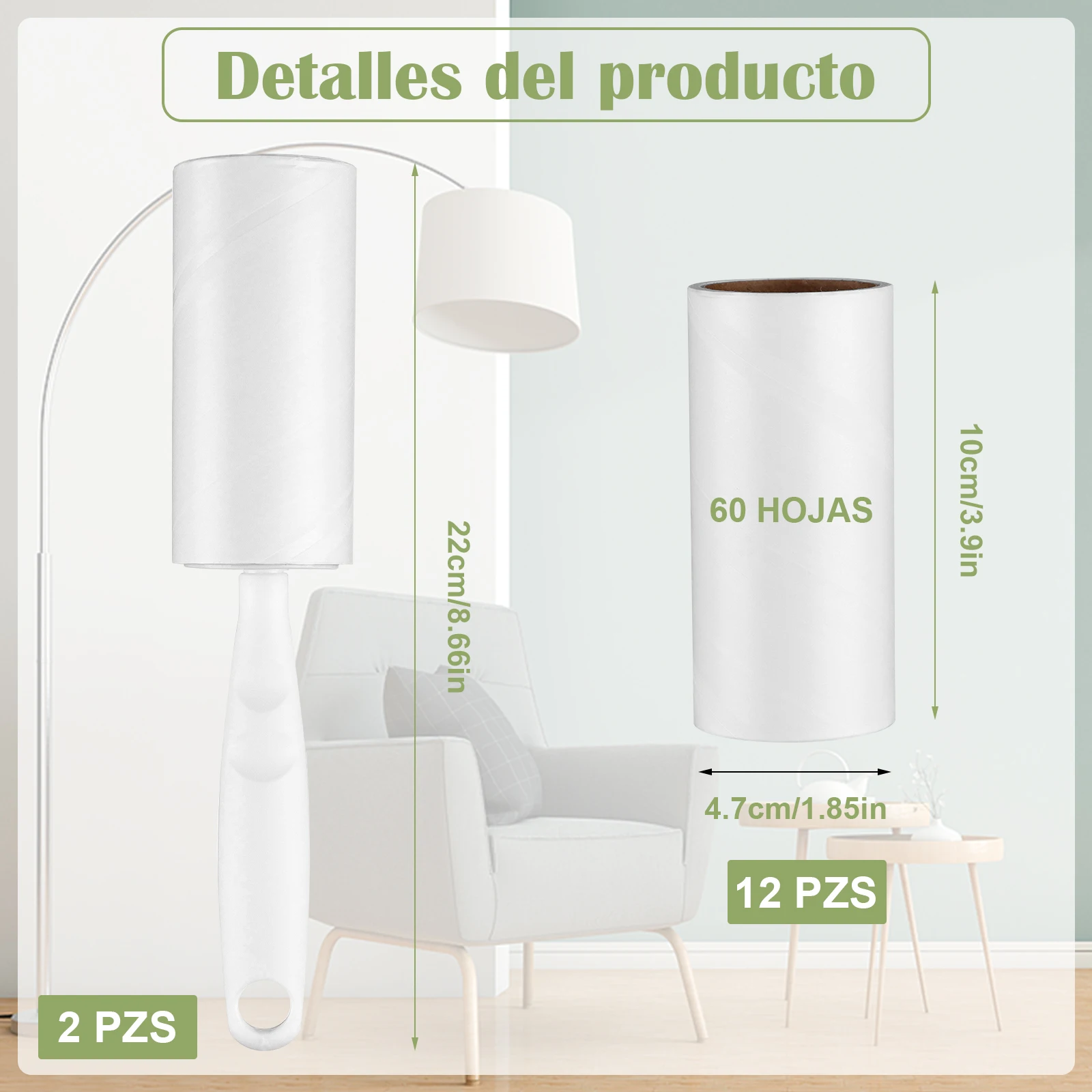 Комплект 14 Rodillo Quita Pelusa Pelo Removedor Mascota Adhesivo