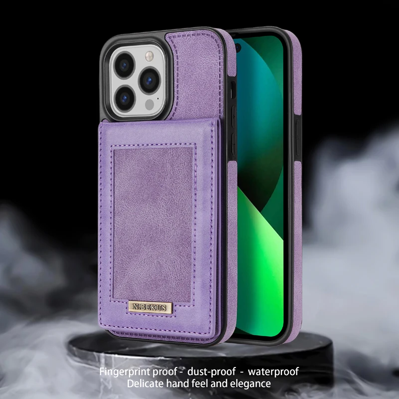 

Vertical stand phone case with card function for Apple iPhone 13 Pro Max 5G 2022