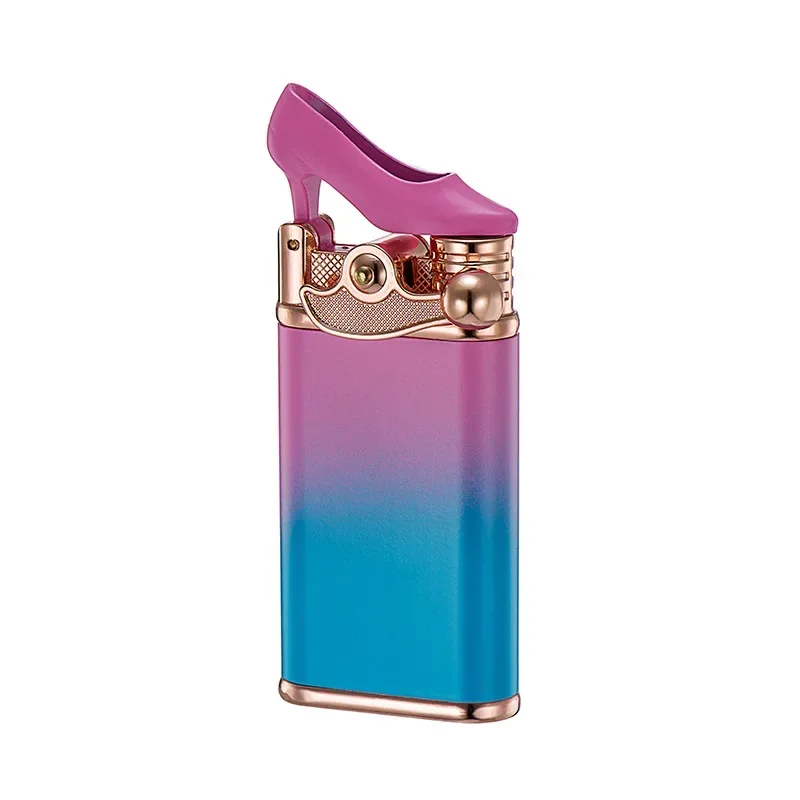 

Creative High Heeled Shoe Shaped Rocker Lighter Jet Flame Windproof Lighters Lady's Butane Torches Lighters Smoking Accessories