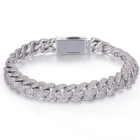Shanzuan Hiphop Jewelry D VVS1 Moissanite 10mm S925 Silver Platinum Plated Cuban Bracelet Necklaces Mens Cuban Link Chain