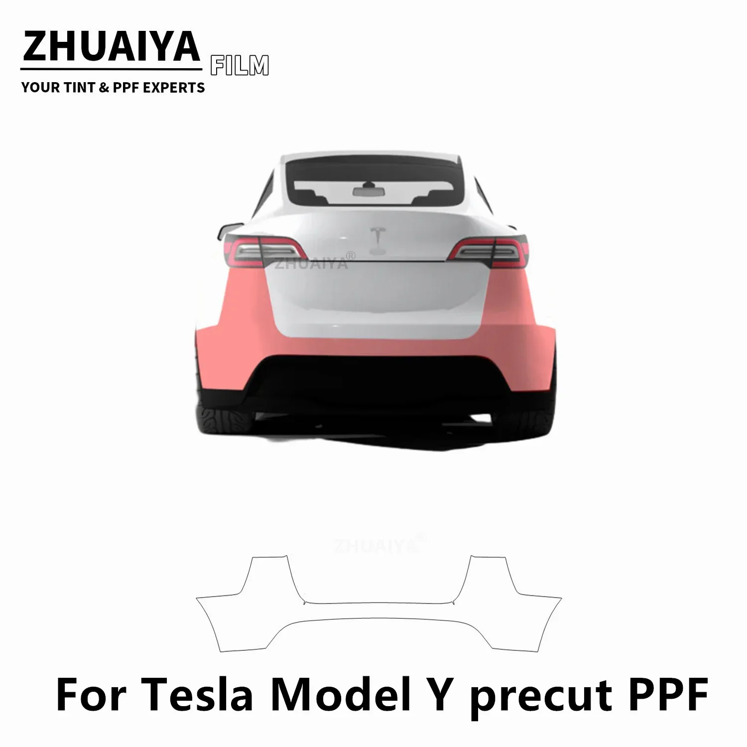 

2020-2024 для Tesla Model Y задний бампер PPF Защитная пленка для краски 8mil пленка для кузова автомобиля