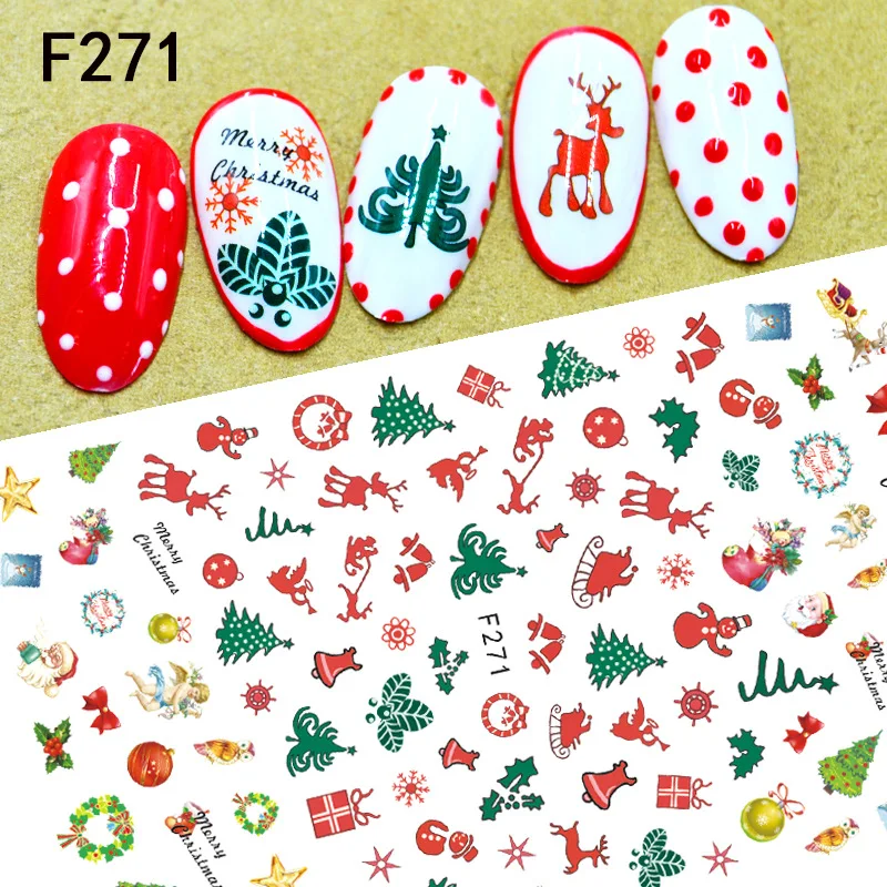 

Christmas 3D Nail Art White Snowflake SnowmanSticker Sticky Transfer Decal Slider DIY Navidad Manicure Navidad 1PC 40 styles