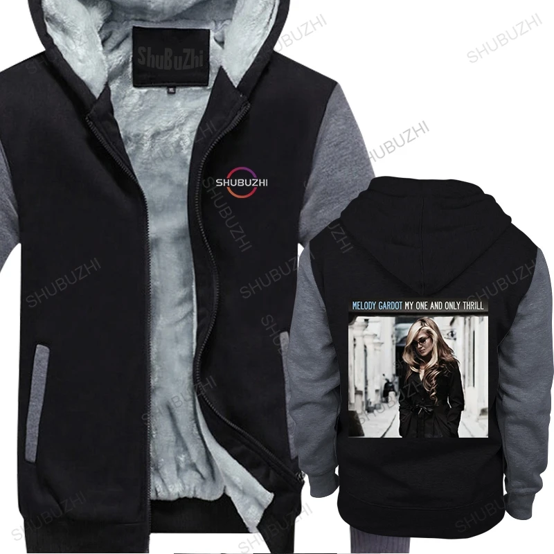 

man winter warm black sweatshirt streetwear cool hoodie Melody Gardot My One male shubuzhi cotton hoodies thick jacket zipper
