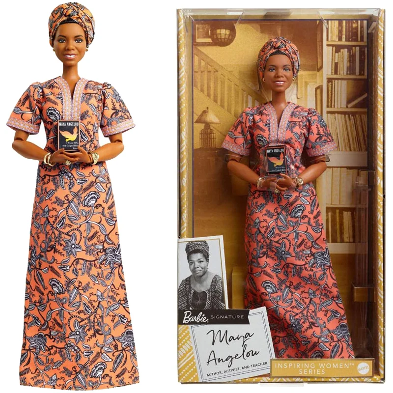

Send In 25 Days Original Doll Barbie Inspiring Women Maya Angelou Doll Children's Birthday Gift Model Toys