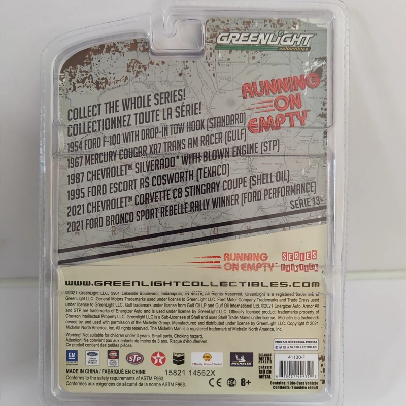 Модель автомобиля GreenLight 1:64 2021 FORD BRONCO SPORT REBELLE RALLY WINNER из металлического сплава