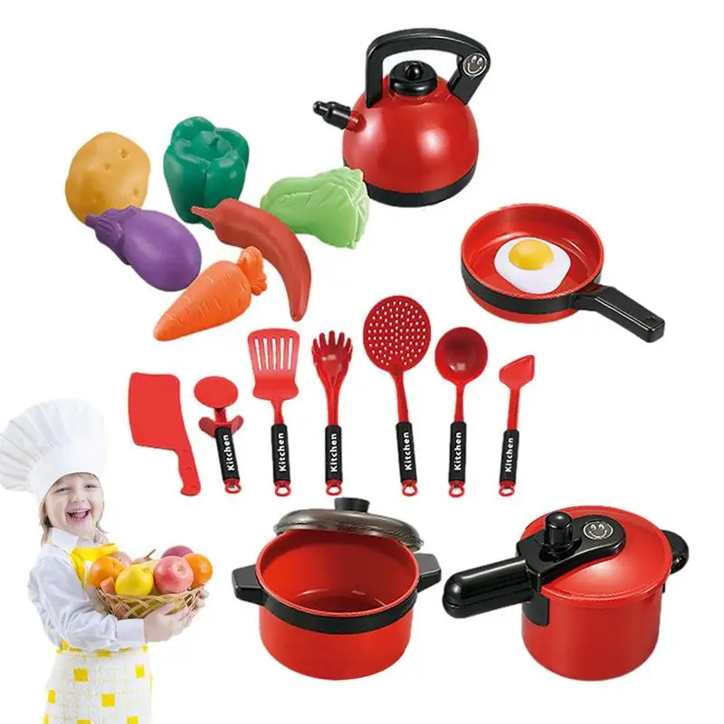 Детский кухонный игрушечный набор, 18 шт., детская посуда, игрушки, имитация игрового дома, посуда, овощи, посуда, инструмент для индукционной плиты