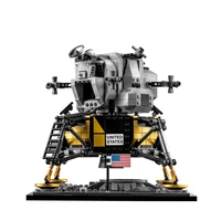 fit 10266 21321 usa apollo international space station 11 lunar moudle lander technical building block bricks kid gift toy