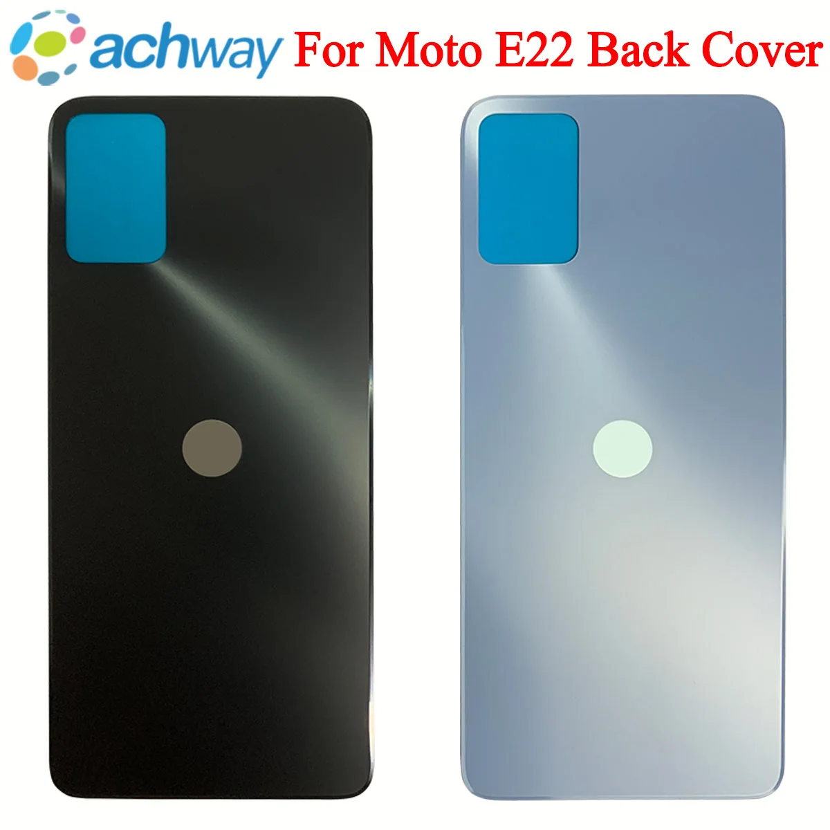 

Новая задняя крышка батарейного отсека, стеклянная задняя крышка, сменный корпус для Motorola Moto E22, задняя крышка с клейким клеем и логотипом