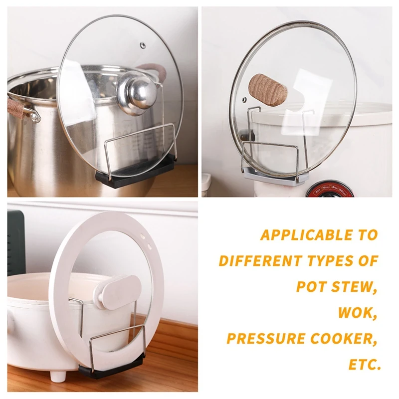 2 набора держателей для крышки кастрюли приготовления пищи органайзер без рук