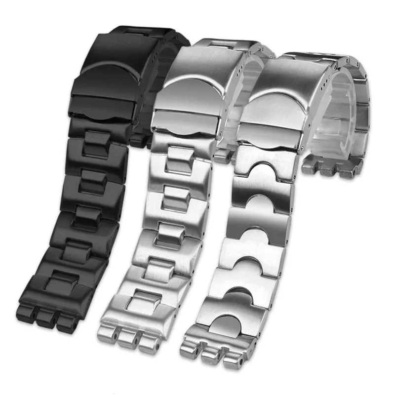 Hot Sale Solid Stainless Steel Metal Watch Band For Swatch YGS740 YGS749G YIS401 YCS443 Metal Watch Strap 17mm 19mm 21mm