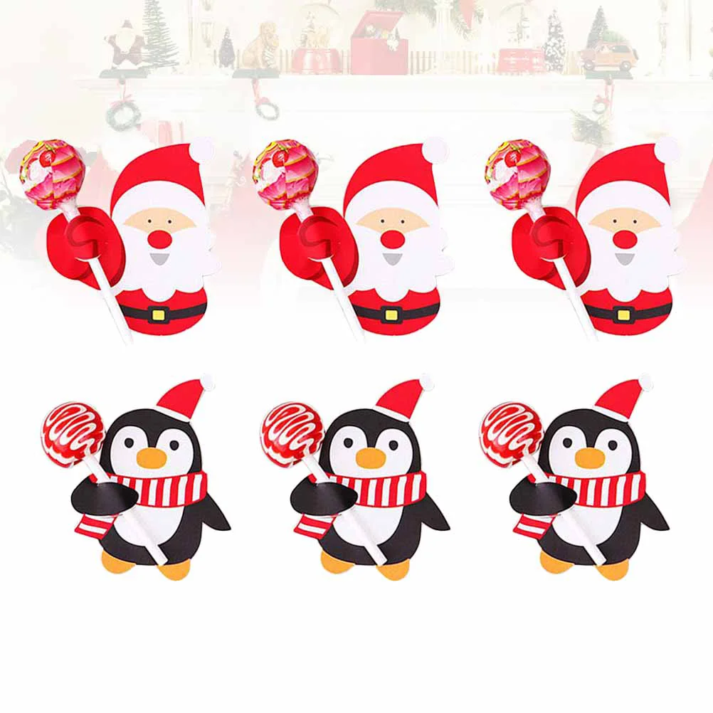 

Christmaslollipop Candy Paperpartyholder Santa Decorations Penguin Ornament Claus Ornaments Greeting Packaging Holiday Sugar