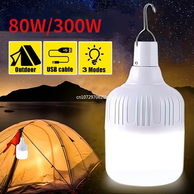 Camping Light USB Rechargeable LED Light Emergency Bulb Tent Lighting Camping Equipment Bulb Portable Lantern