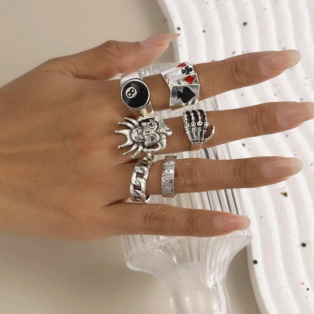 Aihua Punk Demon Claw Clown Poker Черный No 8 комплект бильярдных колец для женщин и мужчин