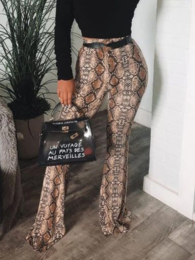 Summer Fashion Trousers Sexy Newest Arrival Women Flare Pants High Waist Streetwear Ladies Casual Printed Bottom