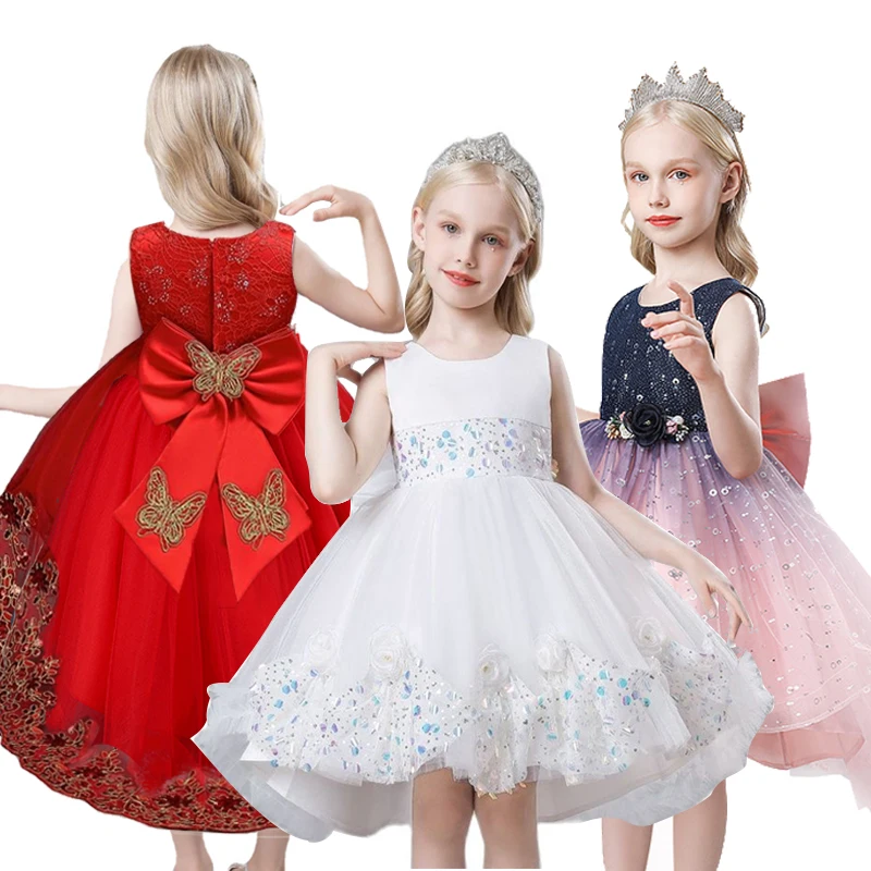 

Girls Dress 2022 New Charm Tutu Dresses For Girls Clothes Kids Costume Princess Bow Wedding Dress Children Clothing Vestidos