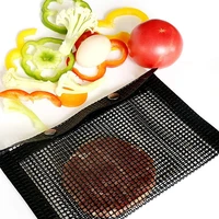 non stick bbq grill mesh bag reusable bbq grill mat barbecue baking isolation pad barbecue bag outdoor picnic camping bbq tools