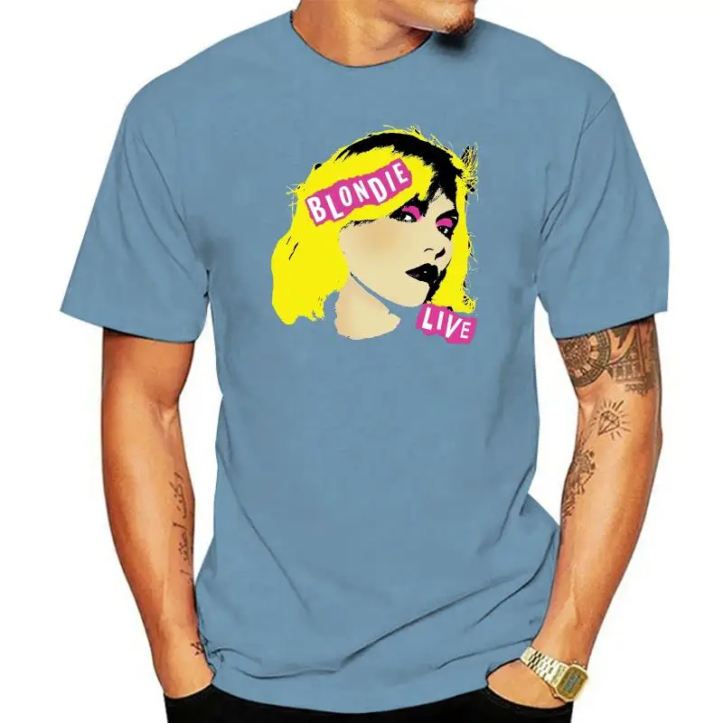 

Футболка Blondie мужская с логотипом в стиле панк, черная, средней длины, черная, ретро 5055979937340, футболка большого размера