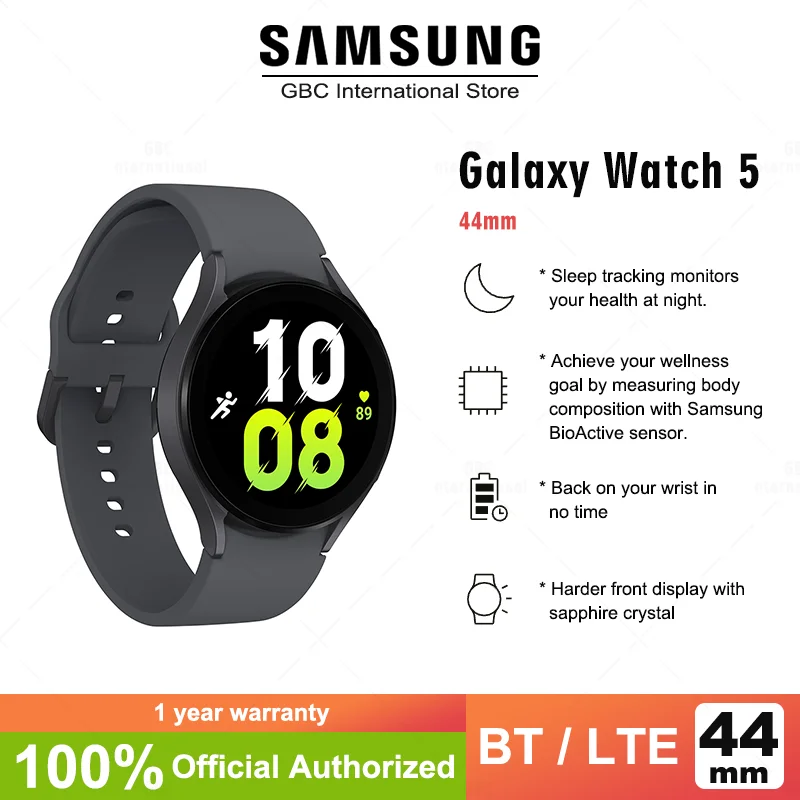 

Умные часы Samsung Galaxy Watch 5, 44 мм, R910, 1,4 дюйма