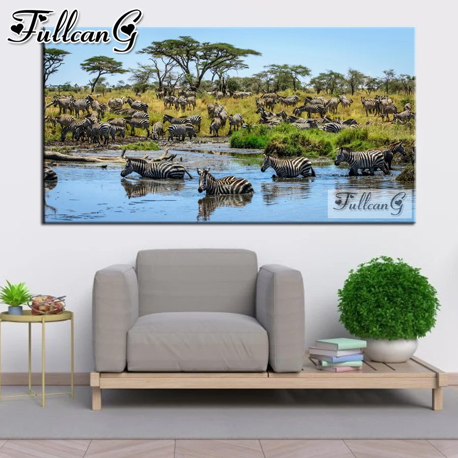 

needlework zebra life 5d diy diamond painting full square round drill mosaic embroidery picture animals home decor AA3552