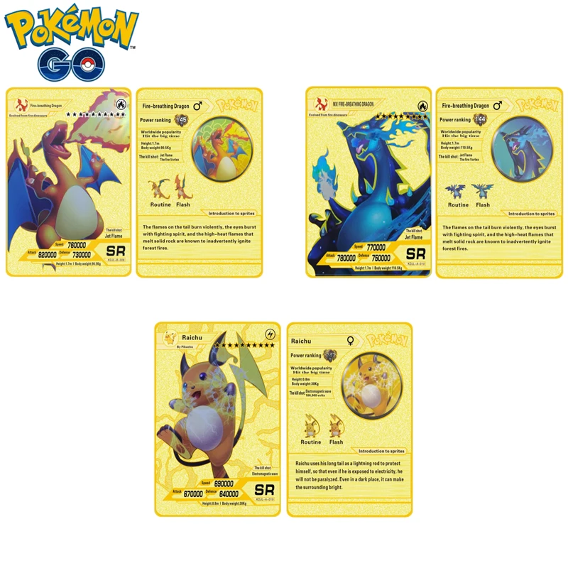 

Новинка 2022, Покемон, золотая карта, 27 стилей, блестящая редкая металлическая карта, детская карта, коллекционная игра, игрушки, подарки на де...