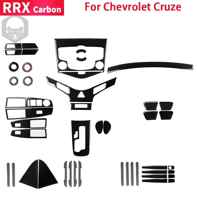 

RRX для Chevrolet Cruze 2009-2015, интерьерная ручка переключения передач из углеродного волокна, декоративная крышка для подъема окон, декоративная нак...