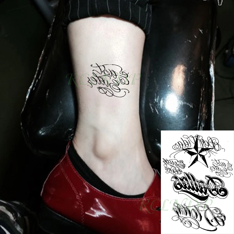 Водонепроницаемая Временная тату-наклейка со звездами и буквами английское