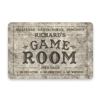 personalized concrete grunge game room metal room sign welcome sign aluminum sign customized sign name sign personaliz