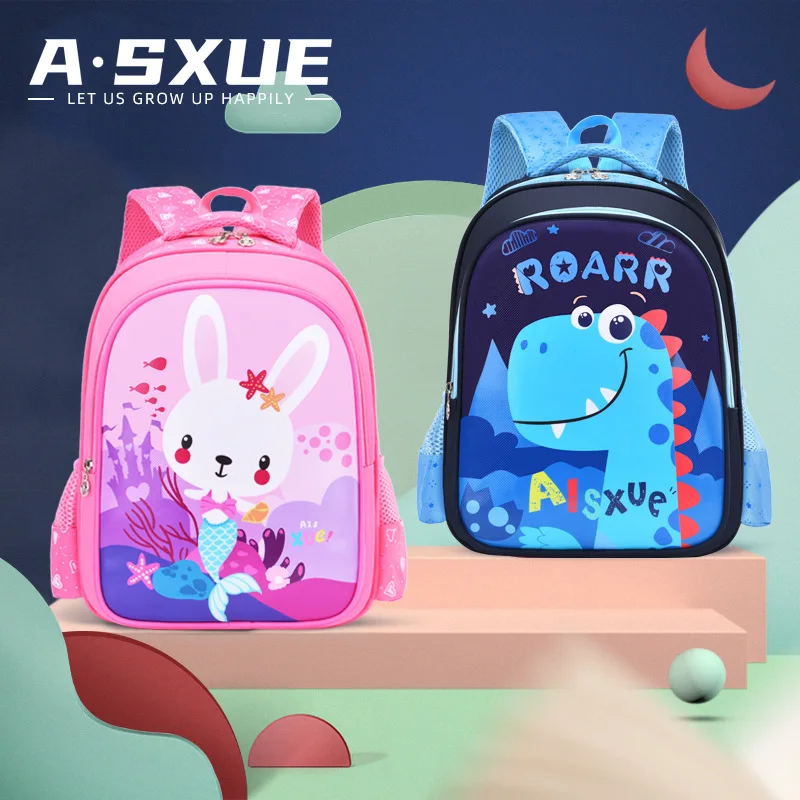Cartoon Cute Reduce Burden Light Spinal Protection Primary School Backpack New Boys and Girls' School Bag for Children Schoolbag