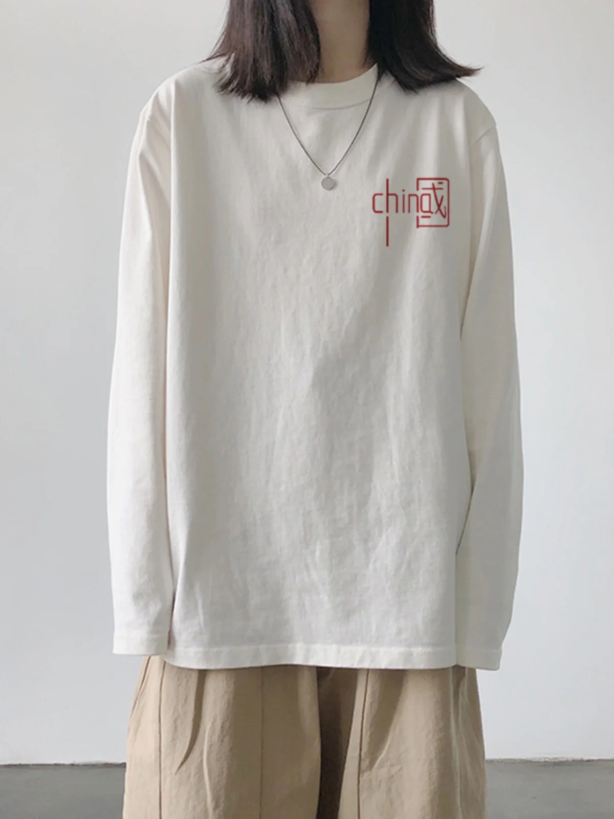 INS Хлопковая рубашка с длинными рукавами Женская осенняя свободная Harajuku Sle Design Sense