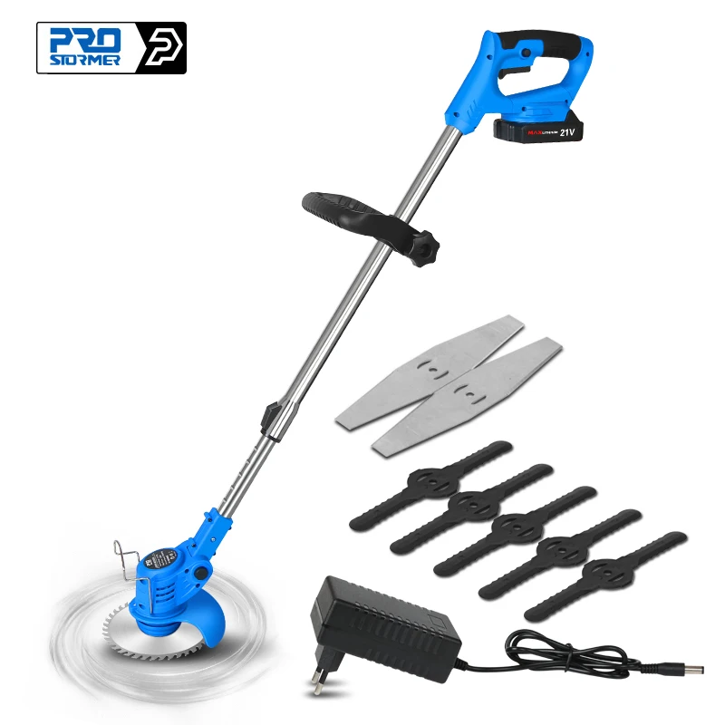 21V Electric Cordless Grass Trimmer Li-ion Battery Lawn Mowe