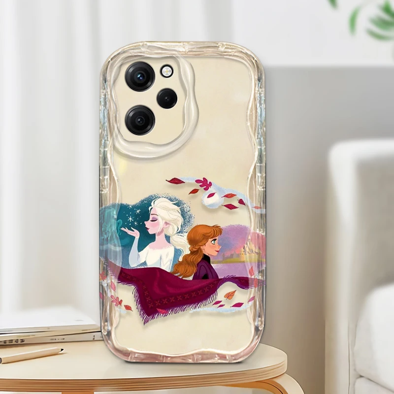 Чехол Холодное сердце Анны Эльзы для Xiaomi Redmi Note 13 12 12Pro 11 10 Pro POCO F4 X3 X4 GT X5 X6 волнистый