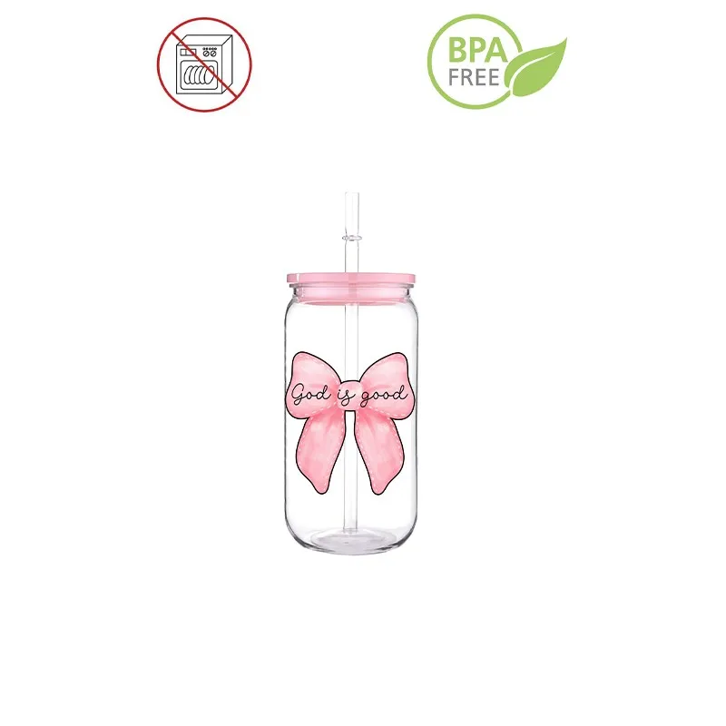 Христос Bowknot 3D Печатная на заказ пластиковая соломенная чашка из ПЭТ