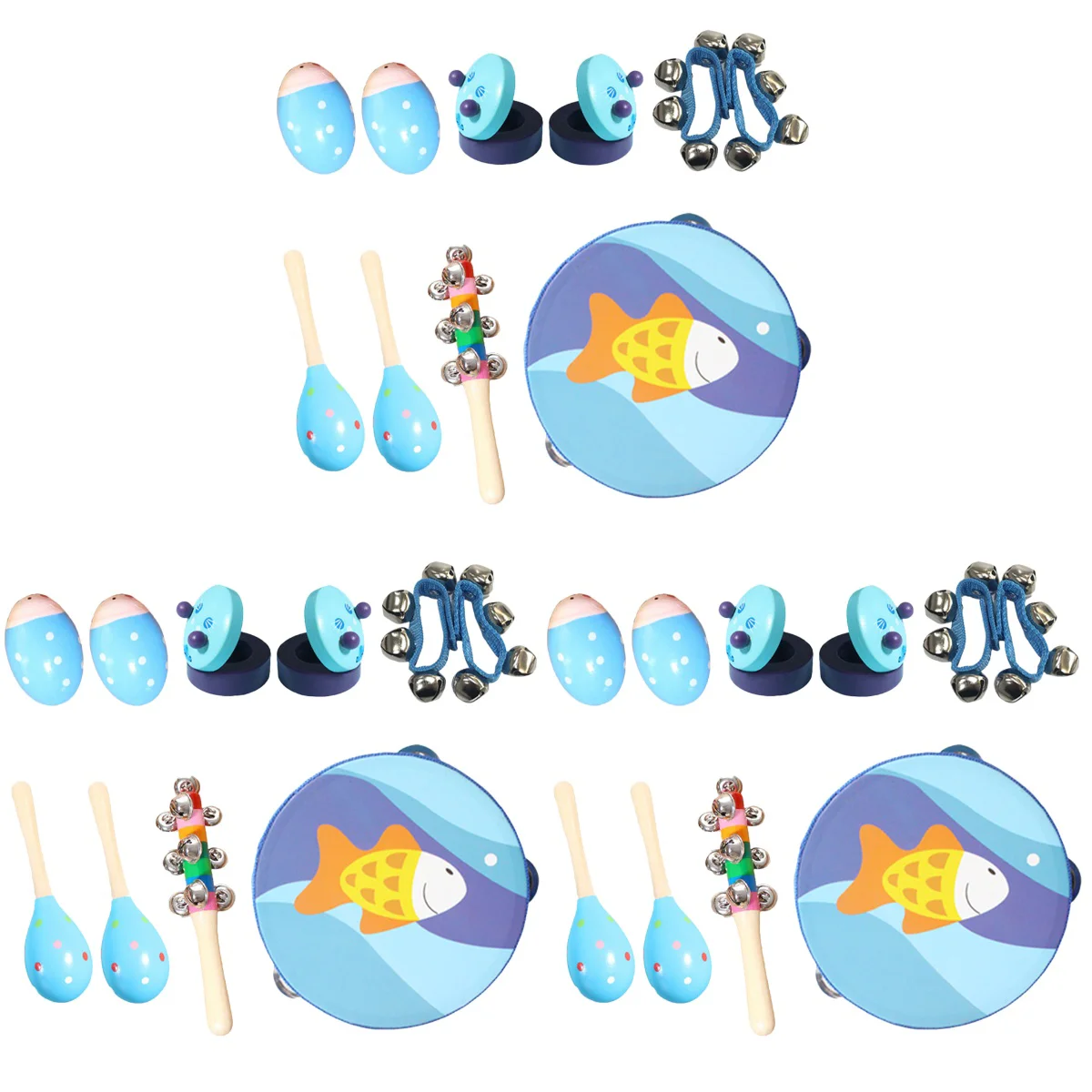 

3 набора детских перкуссионных инструментов, Детские Обучающие Музыкальные инструменты