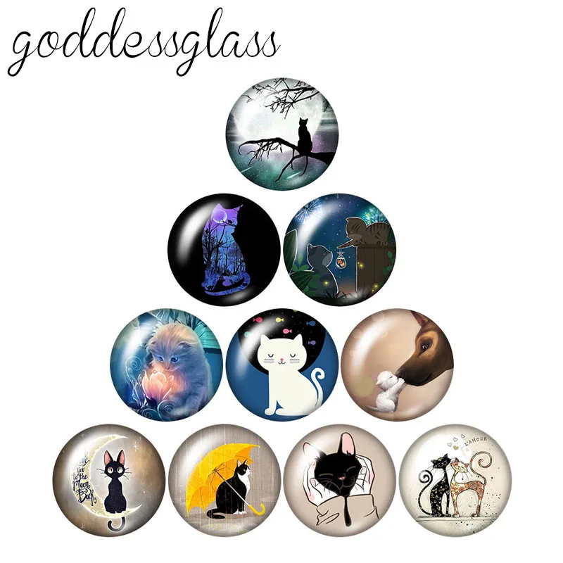 10 шт. круглые стеклянные кабошоны с плоской задней поверхностью 12/18/20/25 мм