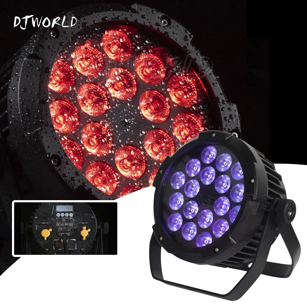 Светодиодный прожектор Par водонепроницаемый IP65 18x18 Вт RGBW + УФ светильник 6 в 1 для