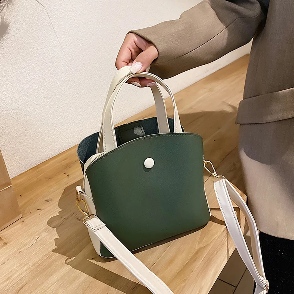 

Large Capacity Bucket Handbags For Women PU Leather Female Shoulder Bag Casual Travel Working Shopper Tote Crossbody Bags Women