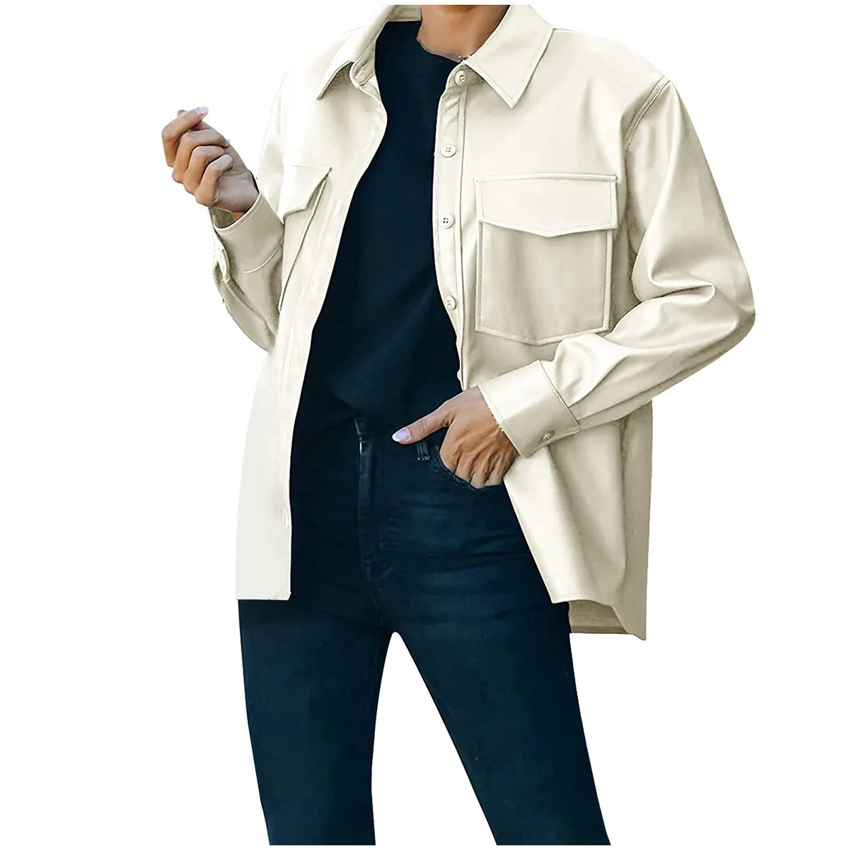 Winter Fashion Chaquetas Leather Jacket Women Pu Leather Jackets Chaqueta Mujer  Biker Office Loose Fall Clothes for Women