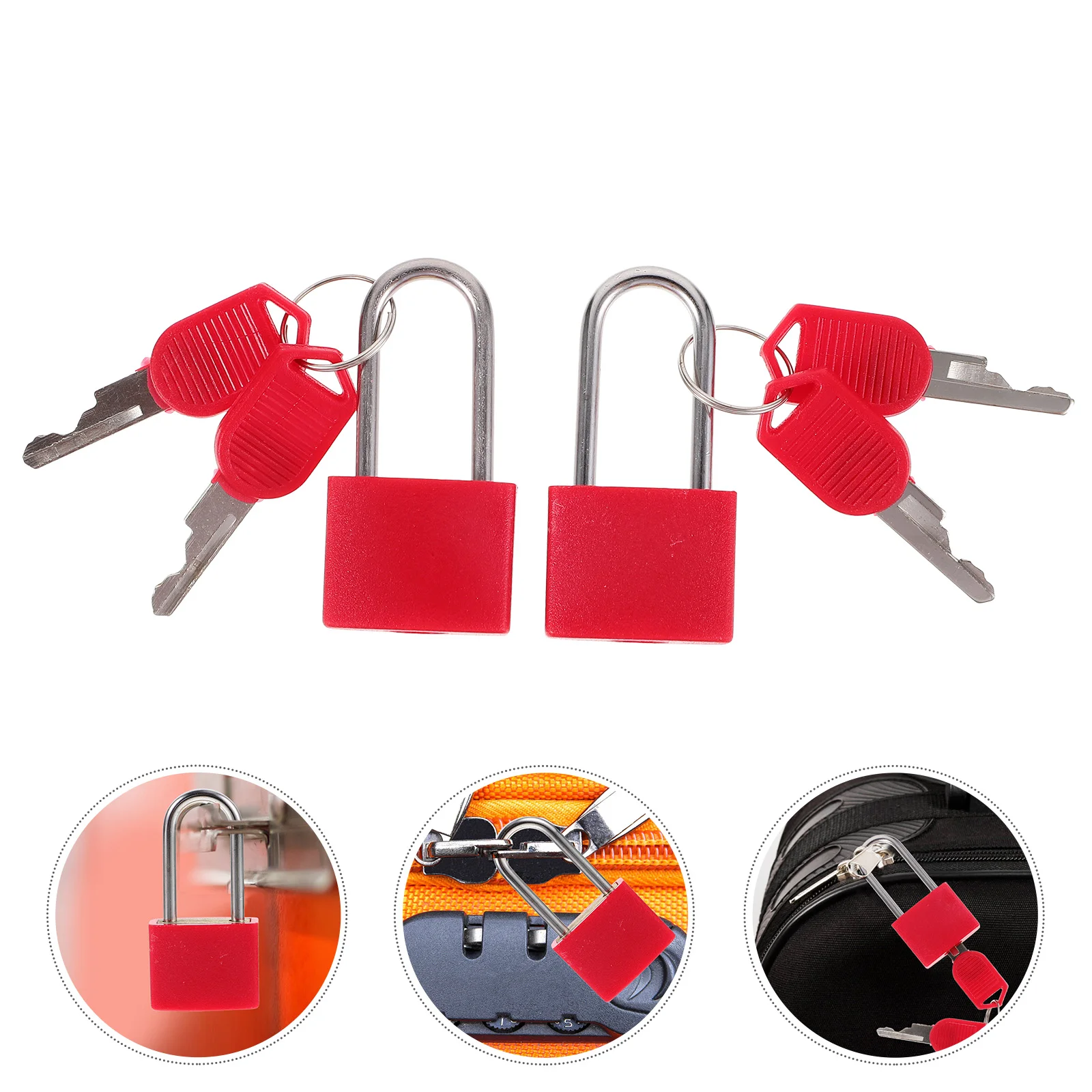 

2 Sets Diary Lock Mini Lockers Baggage Locks Small Key Piggy Bank Handbag Keys Padlock Safety