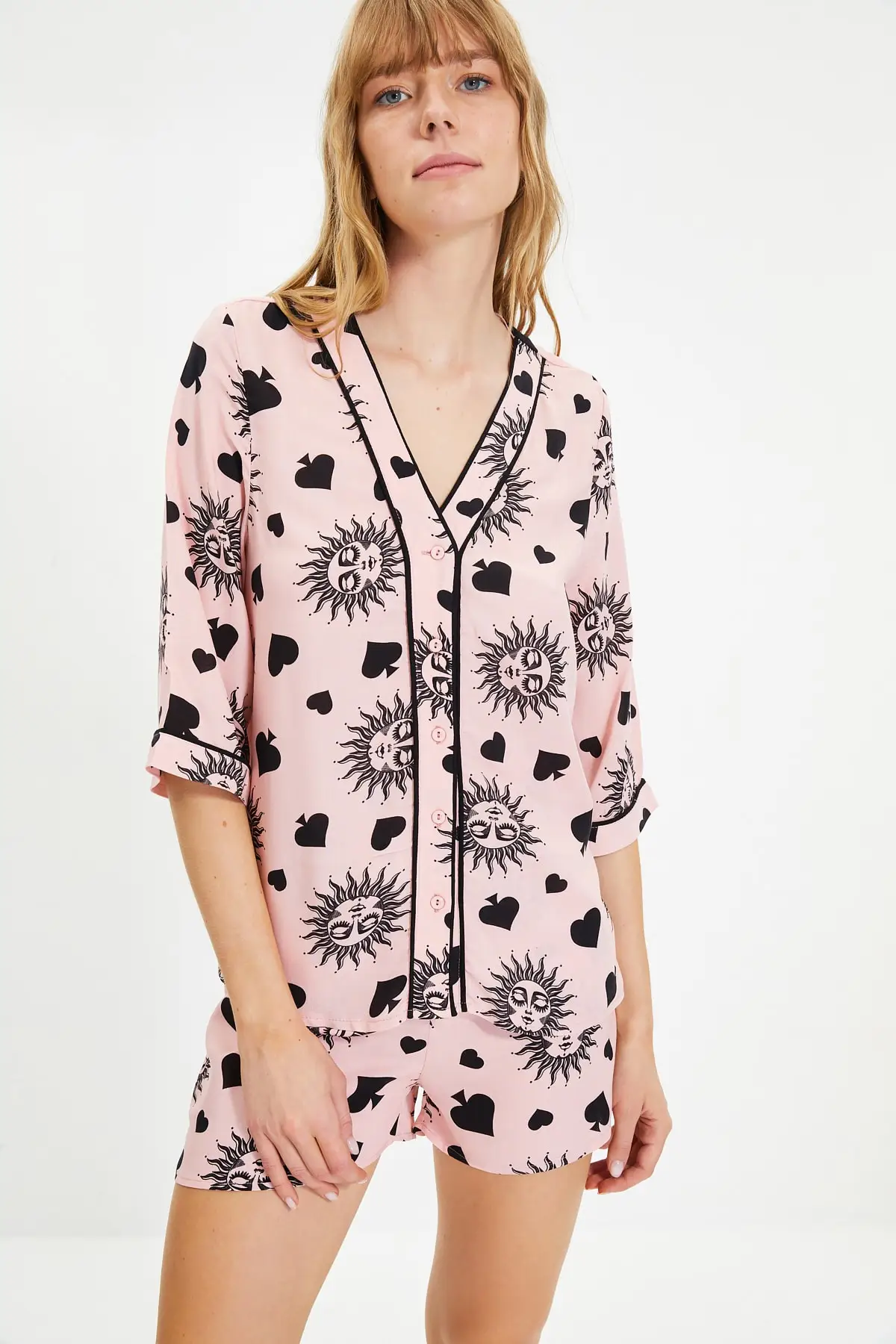 

Multicolour Mystic Pattern Viscose Woven Short Sleeve Shorts Pajamas set